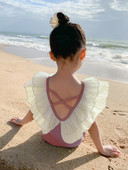 Μοντέρνο μαγιό για κορίτσια με τούλι και γυμνή πλάτη