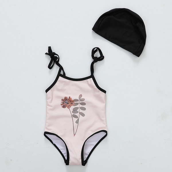 Gyermek fürdőruha fehér színben és rátéttel