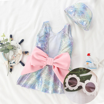 Gyermek fürdőruha szalaggal és csupasz háttal