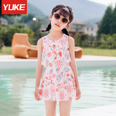 Dječji kupaći kostimi za djevojčice s printom u boji - tip haljine