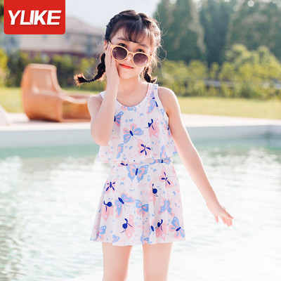 Dječji kupaći kostimi za djevojčice s printom u boji - tip haljine