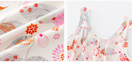 Dječji kupaći kostimi za djevojčice s printom u boji - tip haljine