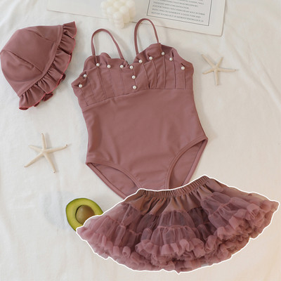 Παιδικό μαγιό για κορίτσια με τούλι και πέρλες