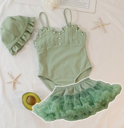 Παιδικό μαγιό για κορίτσια με τούλι και πέρλες