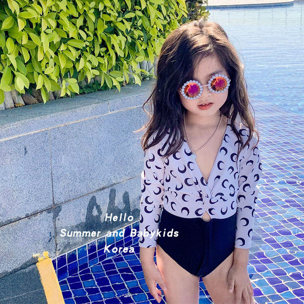 Hosszú ujjú gyermek fürdőruha lányoknak