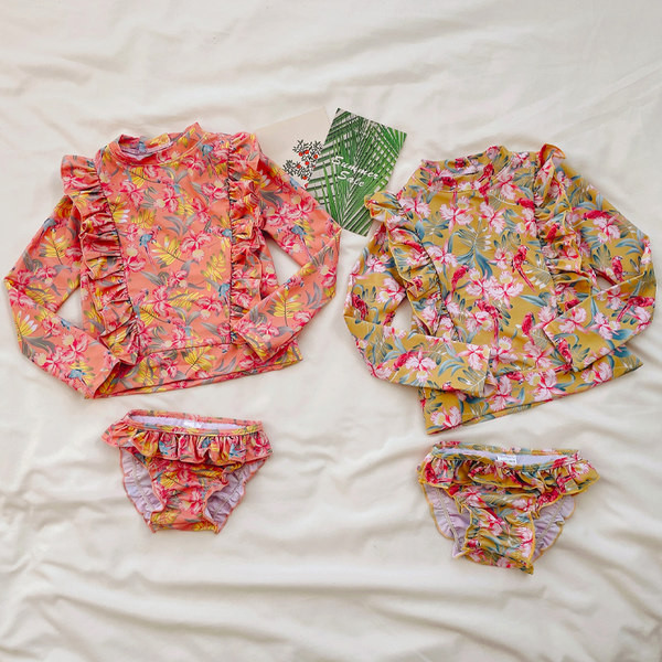 Divatos, virágmintás gyerek fürdőruha lányoknak