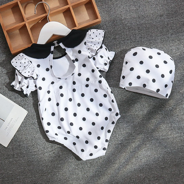 Ολόσωμο μαγιό για κορίτσια σε λευκό - δύο μοντέλα