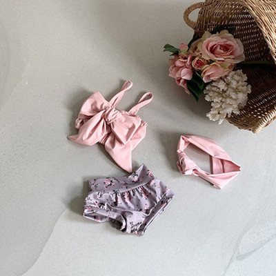 Lillemustriga laste ujumisriided tüdrukutele