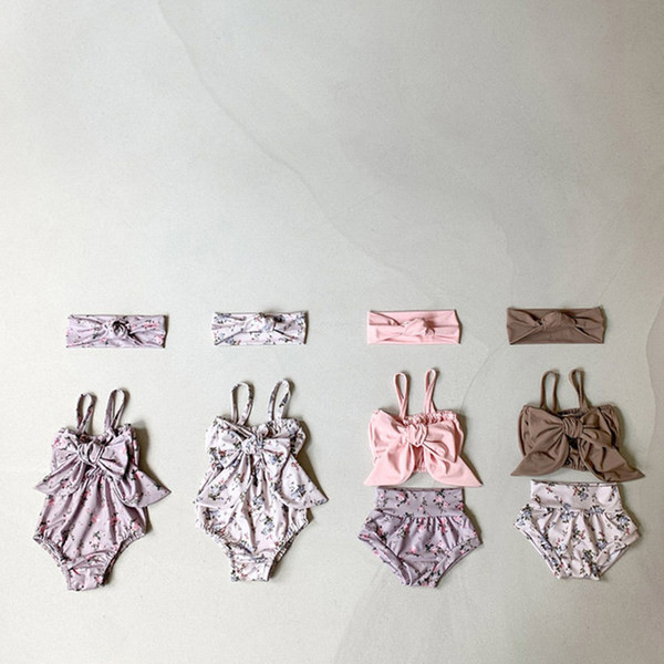 Lillemustriga laste ujumisriided tüdrukutele