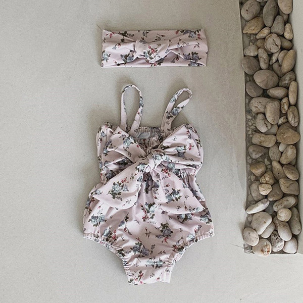 Lillemustriga laste ujumisriided tüdrukutele