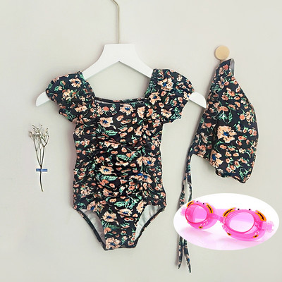 Ολόκληρο παιδικό μαγιό με φλοράλ μοτίβο για κορίτσια