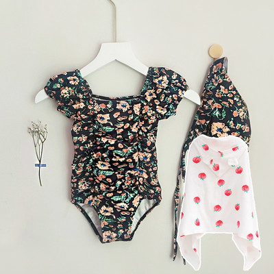 Ολόκληρο παιδικό μαγιό με φλοράλ μοτίβο για κορίτσια