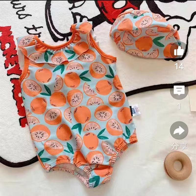 Ολόσωμο μαγιό για κορίτσια με έγχρωμη στάμπα