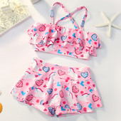 Παιδικό σετ κολύμβησης σε ροζ χρώμα σε δύο μέρη