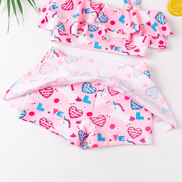 Παιδικό σετ κολύμβησης σε ροζ χρώμα σε δύο μέρη