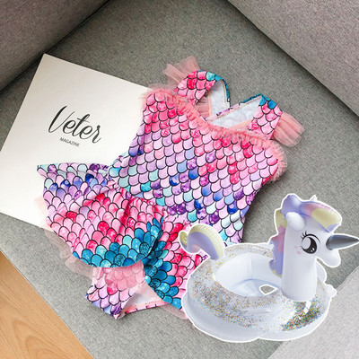 Πολύχρωμο παιδικό μαγιό με τούλι για κορίτσια