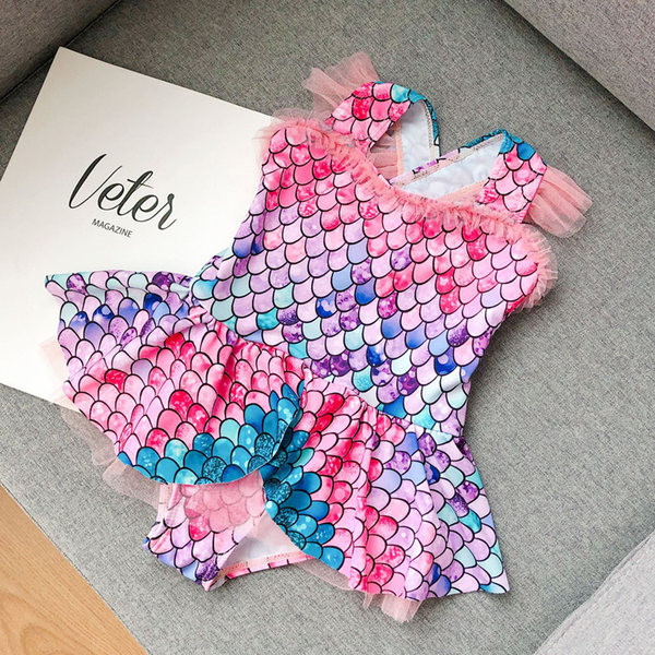 Πολύχρωμο παιδικό μαγιό με τούλι για κορίτσια