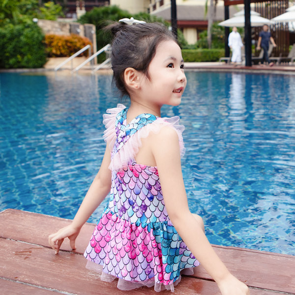 Πολύχρωμο παιδικό μαγιό με τούλι για κορίτσια