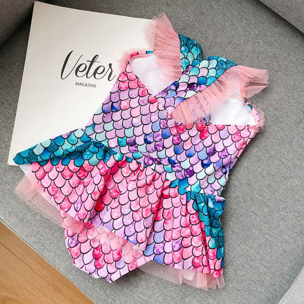 Πολύχρωμο παιδικό μαγιό με τούλι για κορίτσια