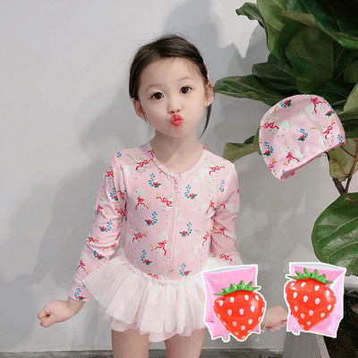 Παιδικό μαγιό με φερμουάρ και τούλι σε πολλά χρώματα