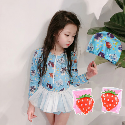 Παιδικό μαγιό με φερμουάρ και τούλι σε πολλά χρώματα