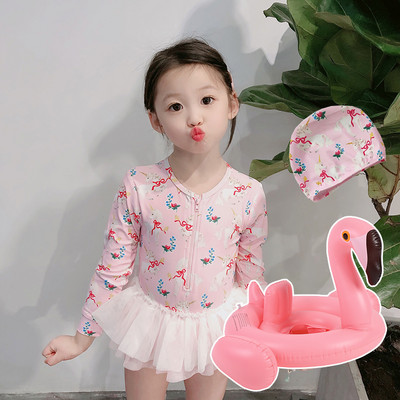 Παιδικό μαγιό με φερμουάρ και τούλι σε πολλά χρώματα