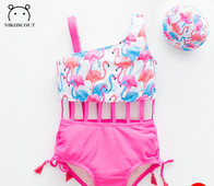 Teljes gyermek fürdőruha színes nyomattal lányoknak