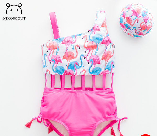 Teljes gyermek fürdőruha színes nyomattal lányoknak