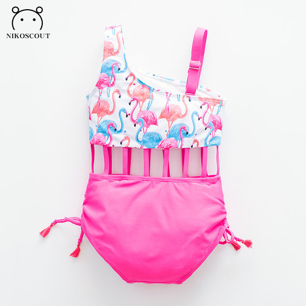 Teljes gyermek fürdőruha színes nyomattal lányoknak