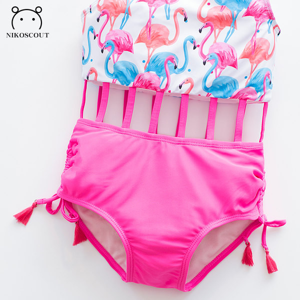 Teljes gyermek fürdőruha színes nyomattal lányoknak