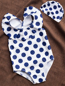 Pöttyös gyermek fürdőruha lányoknak