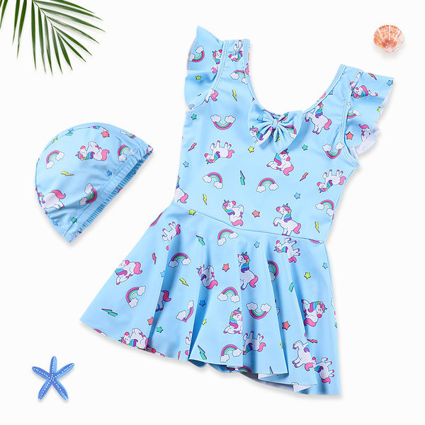 Gyermek fürdőruha lányoknak típusú ruha fürtökkel