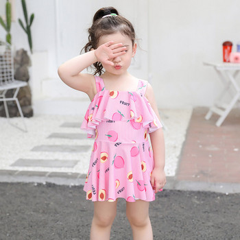 Φόρεμα τύπου παιδικό μαγιό με έγχρωμη στάμπα