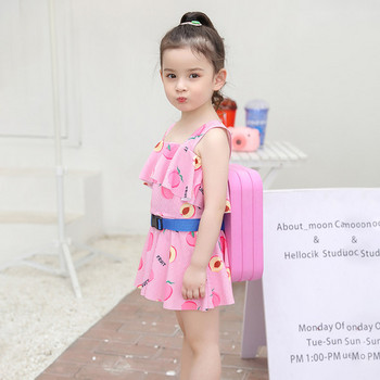 Детски бански тип рокля с цветен принт
