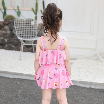 Детски бански тип рокля с цветен принт