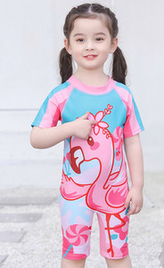 Ολόσωμο παιδικό μαγιό με πολύχρωμη απλικέ για κορίτσια