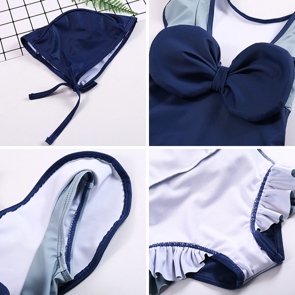 Modern, szalagos gyerek fürdőruha lányoknak