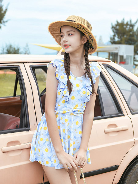 Uus mudel kõik laste lillemustriga ujumisriided tüdrukutele