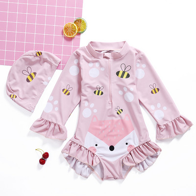 Παιδικό Ολόσωμο αντηλιακό μαγιό σε ροζ χρώμα