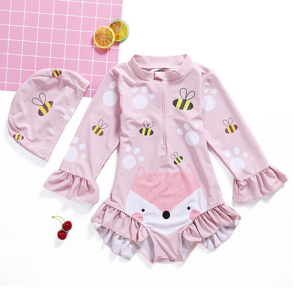 Παιδικό Ολόσωμο αντηλιακό μαγιό σε ροζ χρώμα