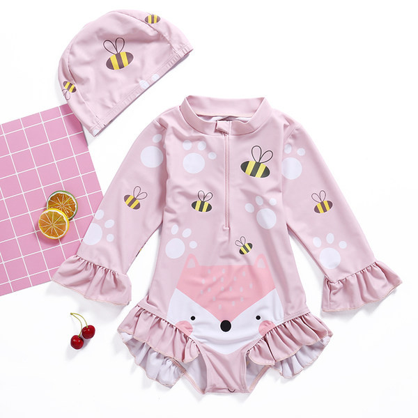 Παιδικό Ολόσωμο αντηλιακό μαγιό σε ροζ χρώμα