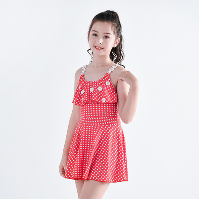 Gyermek kockás fürdőruha pántokkal gyerekeknek