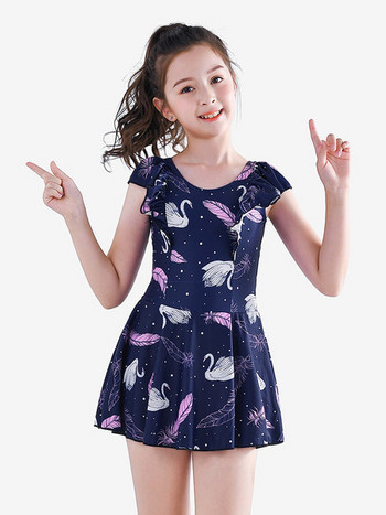 Παιδικό μαγιό με έγχρωμο φόρεμα τύπου print