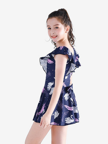 Παιδικό μαγιό με έγχρωμο φόρεμα τύπου print