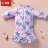 Παιδικό πλήρες μαγιό με φερμουάρ για κορίτσια