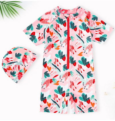 Παιδικό πλήρες μαγιό με φερμουάρ για κορίτσια