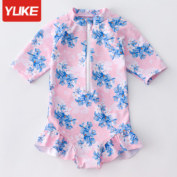 Παιδικό πλήρες μαγιό με φερμουάρ για κορίτσια