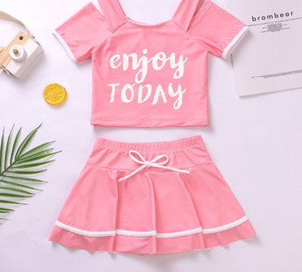 Gyermek fürdőruha lány hasított szoknya közepes gyermek fürdőruha 2021 lány aranyos hercegnő baba meleg tavaszi fürdőruha