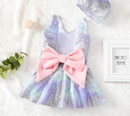 Divatos gyerek fürdőruha lányoknak szalaggal