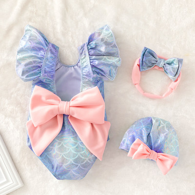 Divatos gyerek fürdőruha lányoknak szalaggal